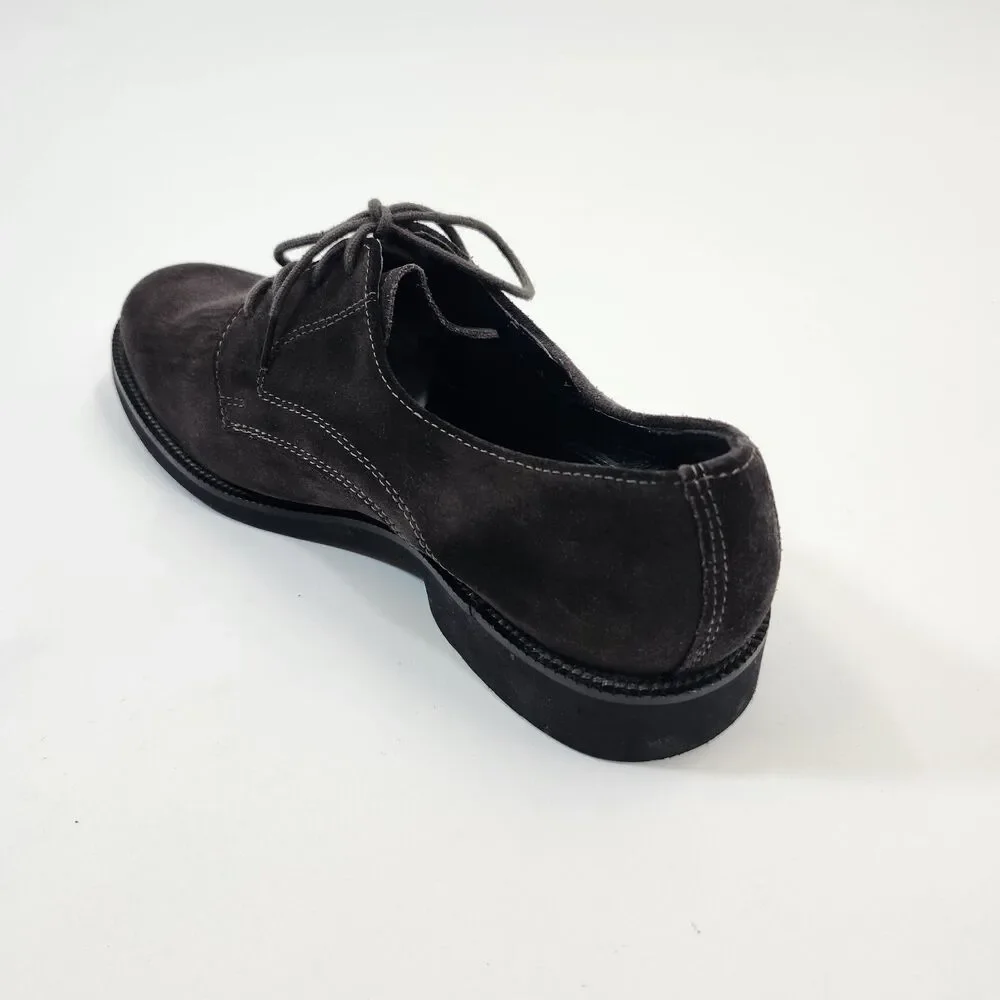 Bostonian Mens 10M Brown Suede Plain Toe Derby Shoes Leather Casual Dress Oxford
